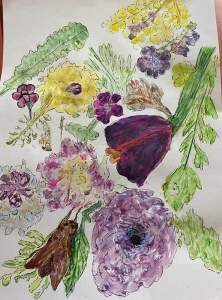 Image of hammered flowers from workshop