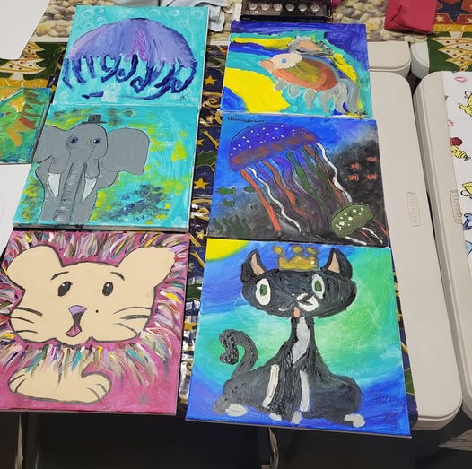 Paintings of funky animals