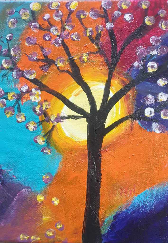 Fingerpainted tree