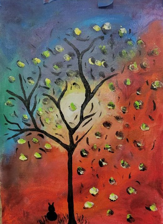 Fingerpainted tree