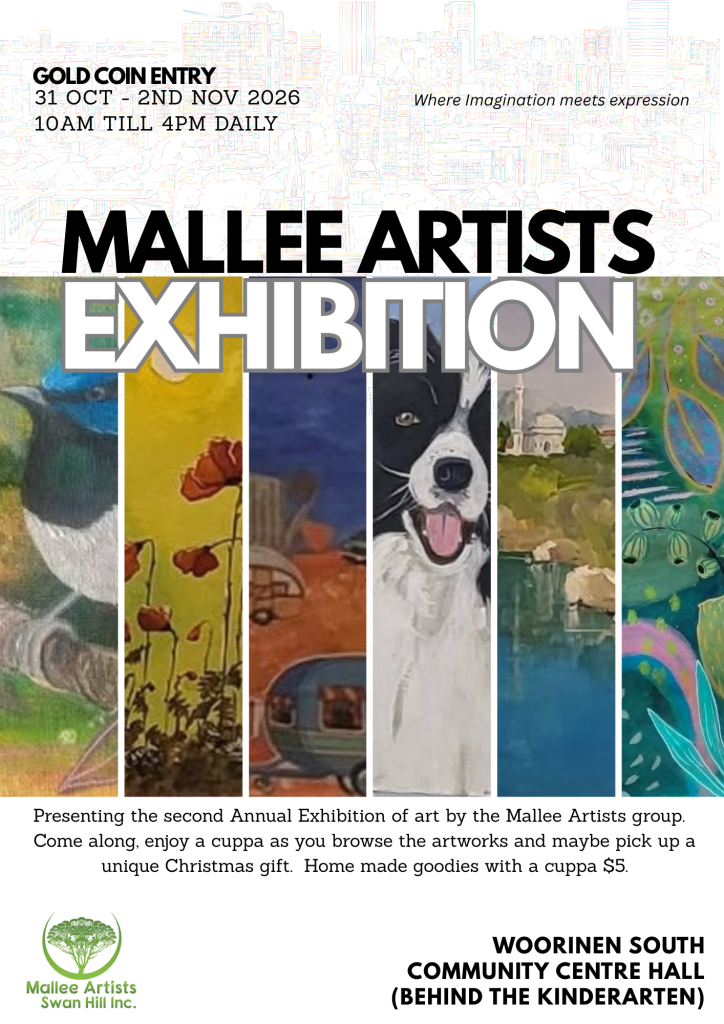 Image of a poster promoting Mallee Artists November exhibition